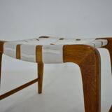 1940s, Jan Vanek Sculptural Oak Stool or Ottoman, Czechoslovakia