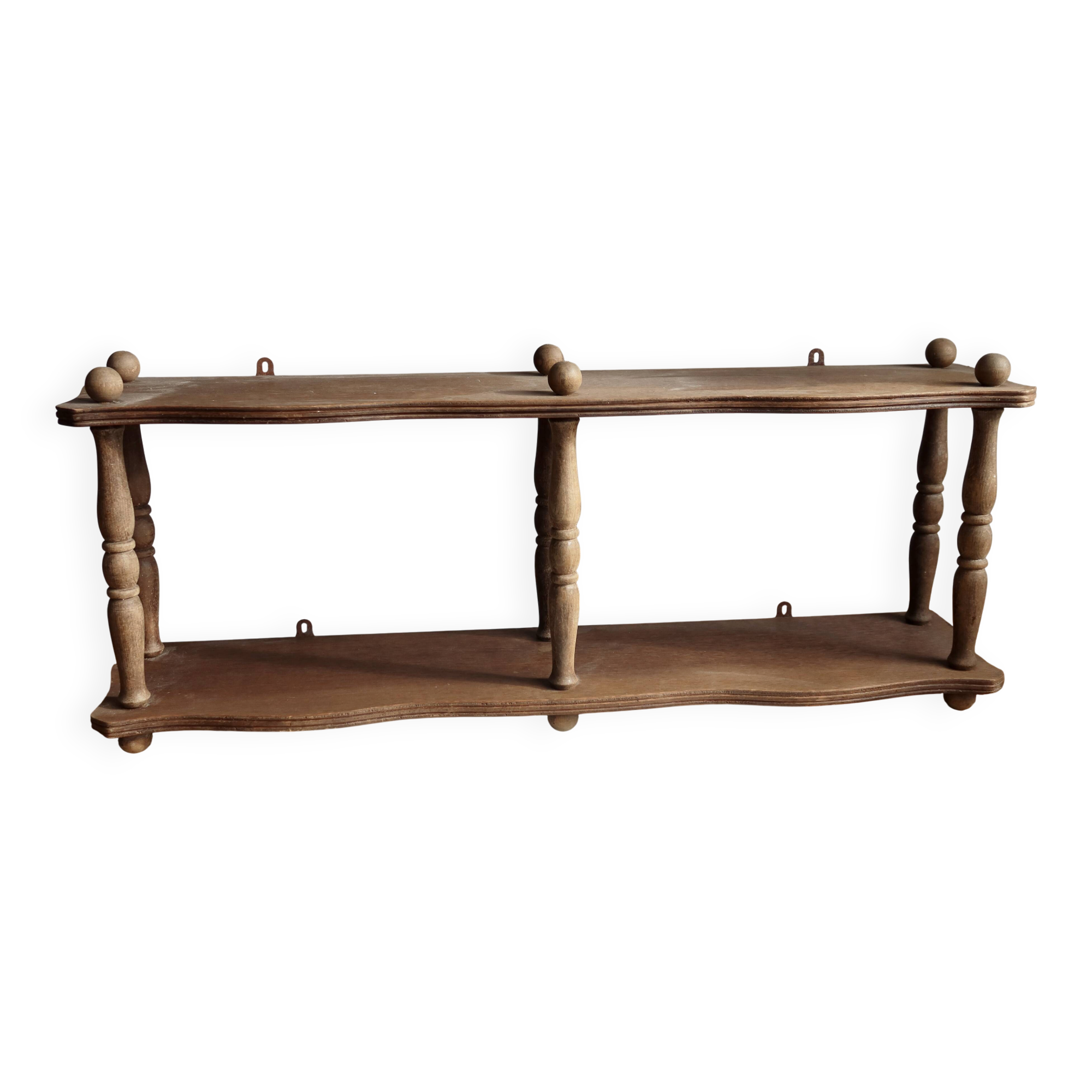 Vintage wooden wall shelf in Napoléon III style – 2 levels