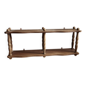 Vintage wooden wall shelf in Napoléon III style – 2 levels