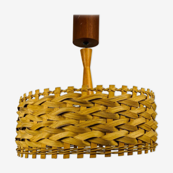 Lampe à suspension en bois , Suède, années 1960