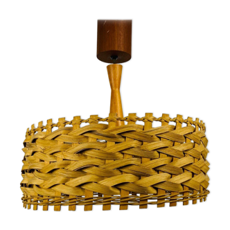 Lampe à suspension en bois , Suède, années 1960