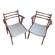 Pair of 1950s compass leg armchairs.