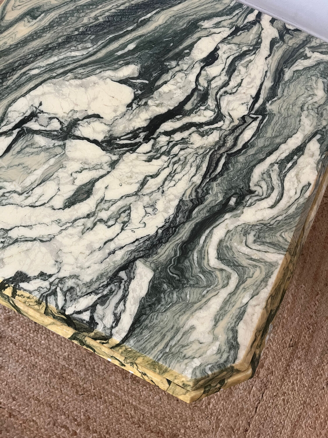 Octagonal marble coffee table