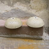 Pair of travertine bathroom basins