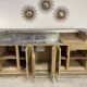 19th-century zinc and solid oak bar counter