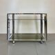 Space Age Chrome and Smoked Glass Bar Cart, 1970s