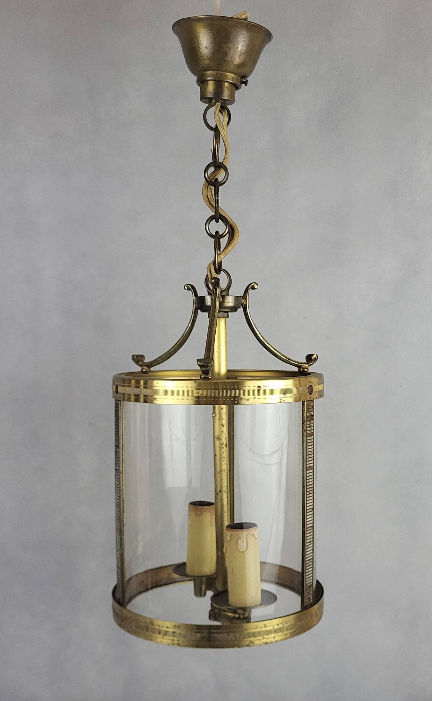 Pair of 1950s brass lanterns