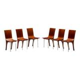 Postmodern Walnut Dining Chairs, Italy, 1980s