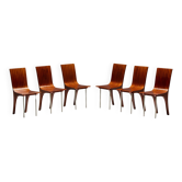 Postmodern Walnut Dining Chairs, Italy, 1980s