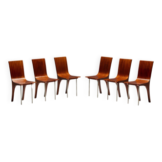 Postmodern Walnut Dining Chairs, Italy, 1980s