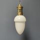 Opaline glass pendant lamp with elegant brass fixture