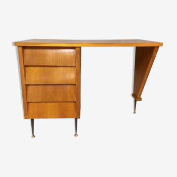 Vintage desk design in light wood 50 years 60