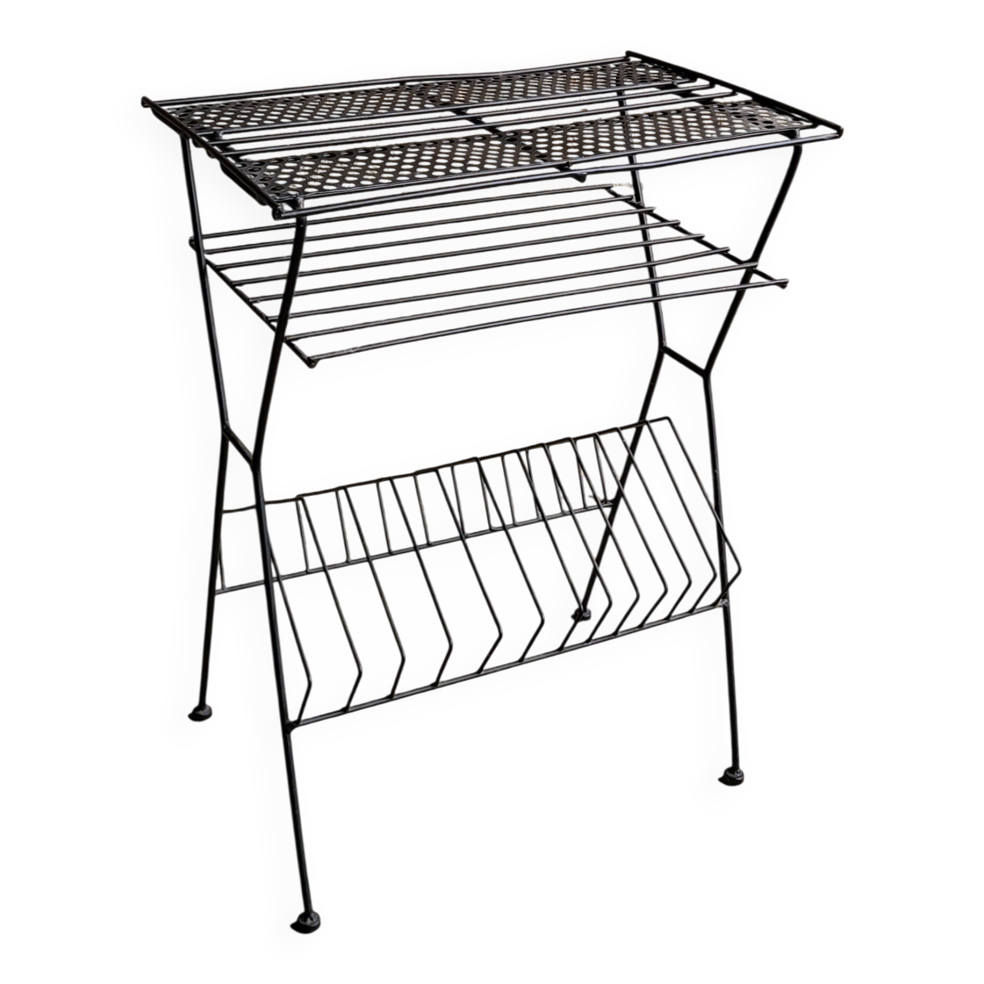 Metal magazine/vinyl rack