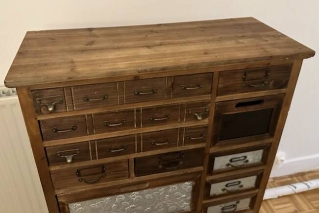 Industrial workbench - 13 drawers and 1 door - Workshop/vintage style