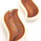 Set of 2 Verceram raviers of the 50s way autumn ocher leaves in earthenware
