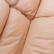 Vintage blush leather modular sofa Petronio by Tito Agnoli for Poltrona Frau, 1970s mid-century design
