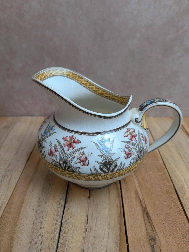 Old milk jug Sarreguemines U&c – Ironstone – Derby polychrome model