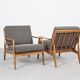 Midcentury Danish pair of easy chairs by Arne Vodder 1960s