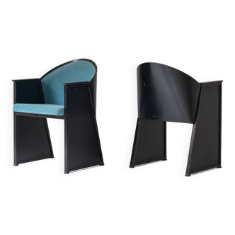 Set of two ‘Mondi’ armchairs designed by Jouko Jarvisalo for Inno, Finland 1980s.