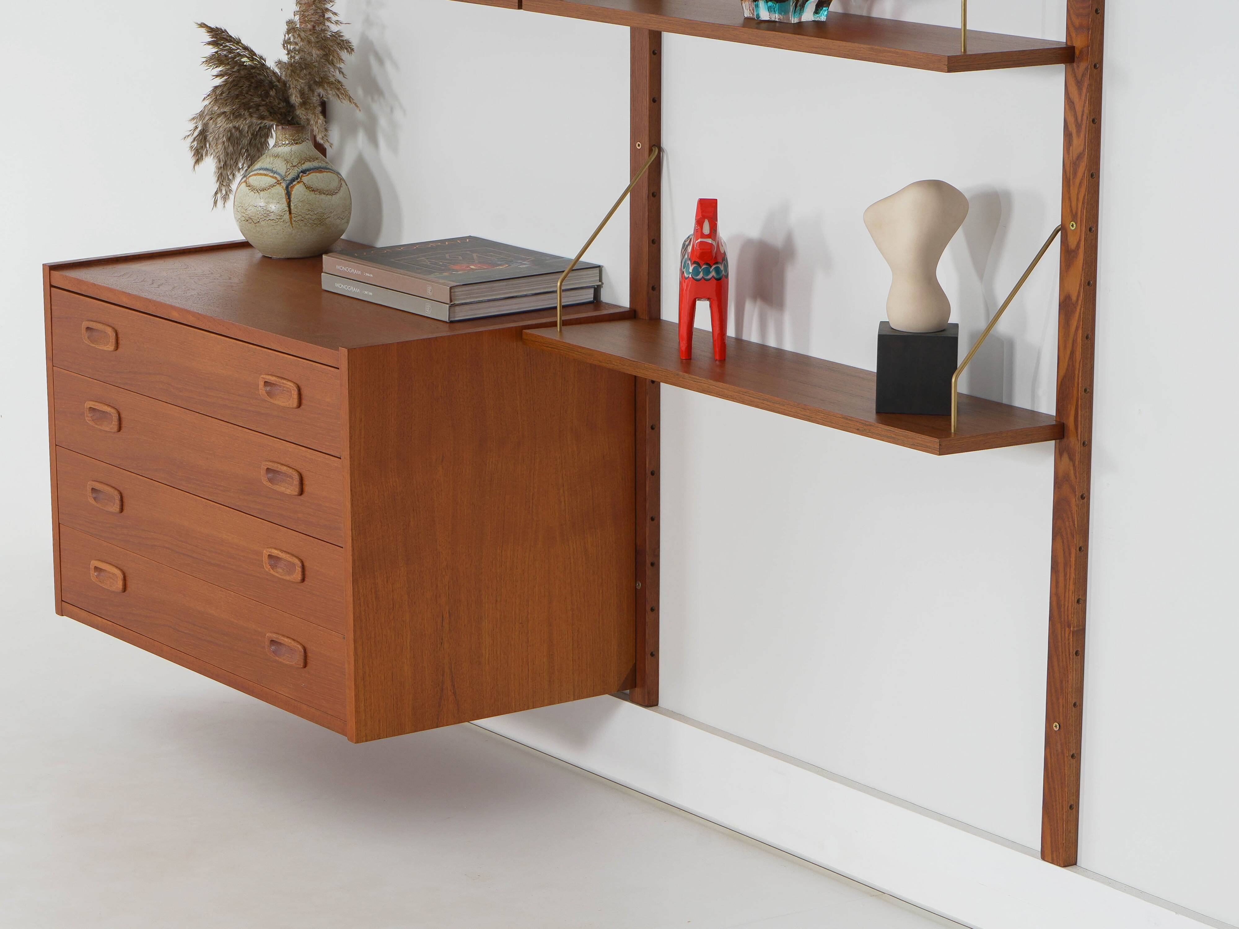 Teak bookcase PS System, Danish design, 1960s, manufactured by Randers Møbe