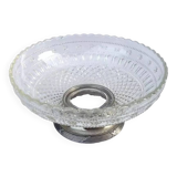 Glass and metal fruit bowl on pedestal, 1930s