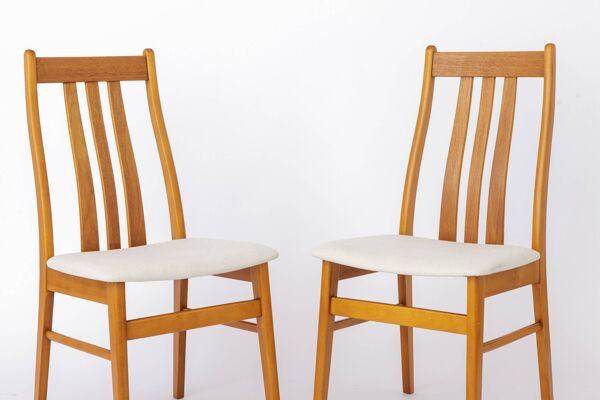 Ensemble de 6 chaises de salle à manger Farstrup en teck, chaises danoises des années 1960.