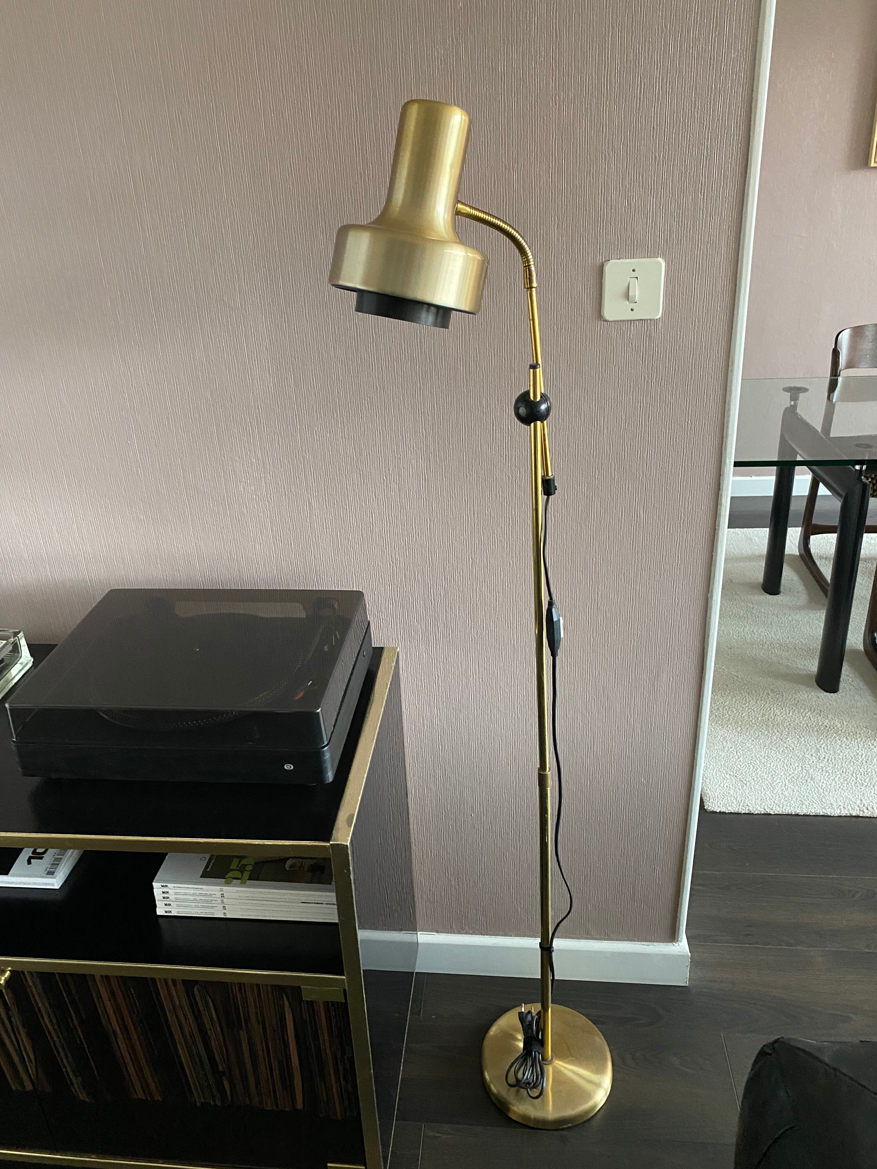 Scandinavian brass floor lamp