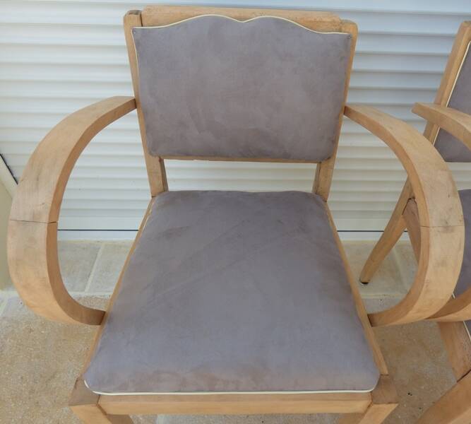 2 chic mustache bridge armchairs from the 50s, fully restored