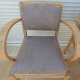 2 chic mustache bridge armchairs from the 50s, fully restored