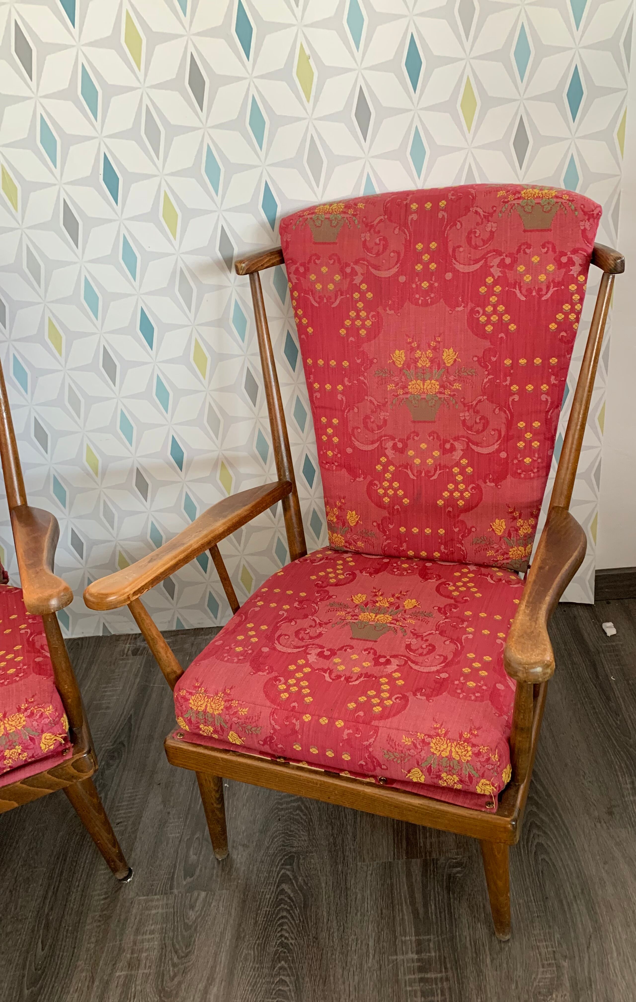 Paire fauteuils Baumann éventail