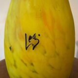 Vase Legras jaune Art Déco