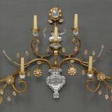 Large seven-light wall light, attributed to Maison Baguès