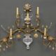 Large seven-light wall light, attributed to Maison Baguès
