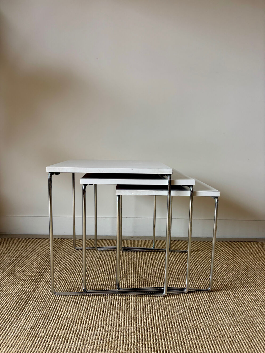 3 nesting tables – chrome steel & laminated top