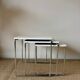 3 tables gigognes – acier chromé & plateau stratifié