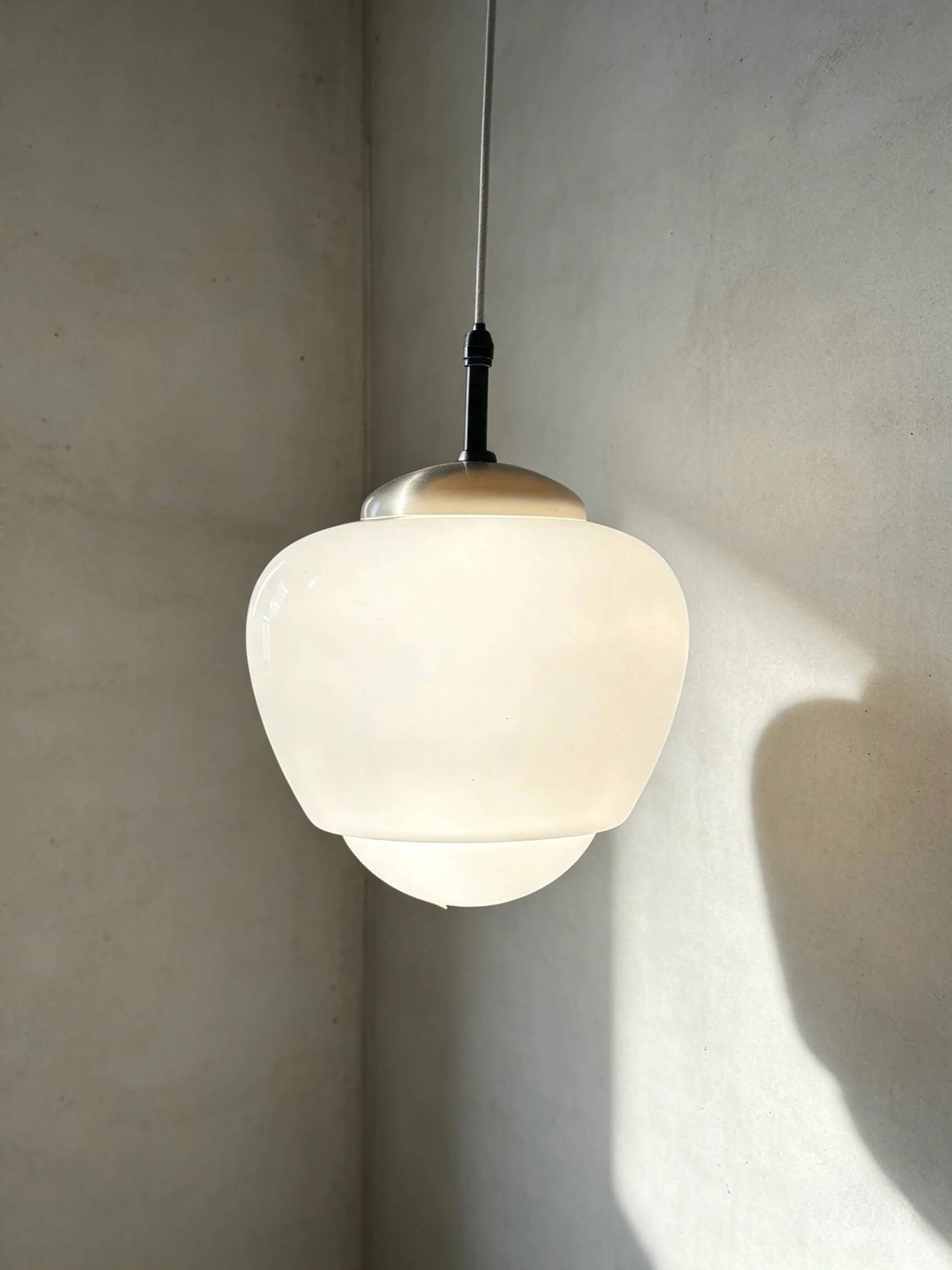 1960s Czech opaline pendant light by Napako
