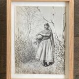 Original photograph by Suraj N. Sharma: young woman and amphora