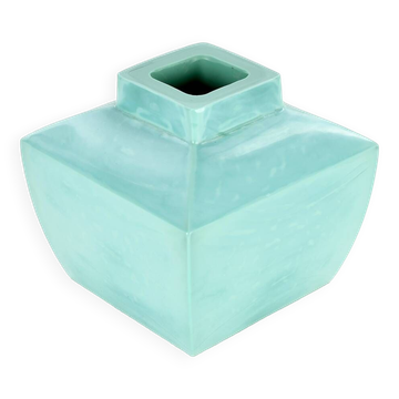 Square Turquoise Ceramic Vase