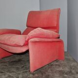 Vintage Red Velvet Armchair by Saporiti Italia, Italy