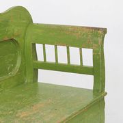 Painted Rustic Farmhouse Folk Art Wooden Bench
