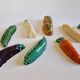 Set of 9 vintage ceramic vegetable knife holders