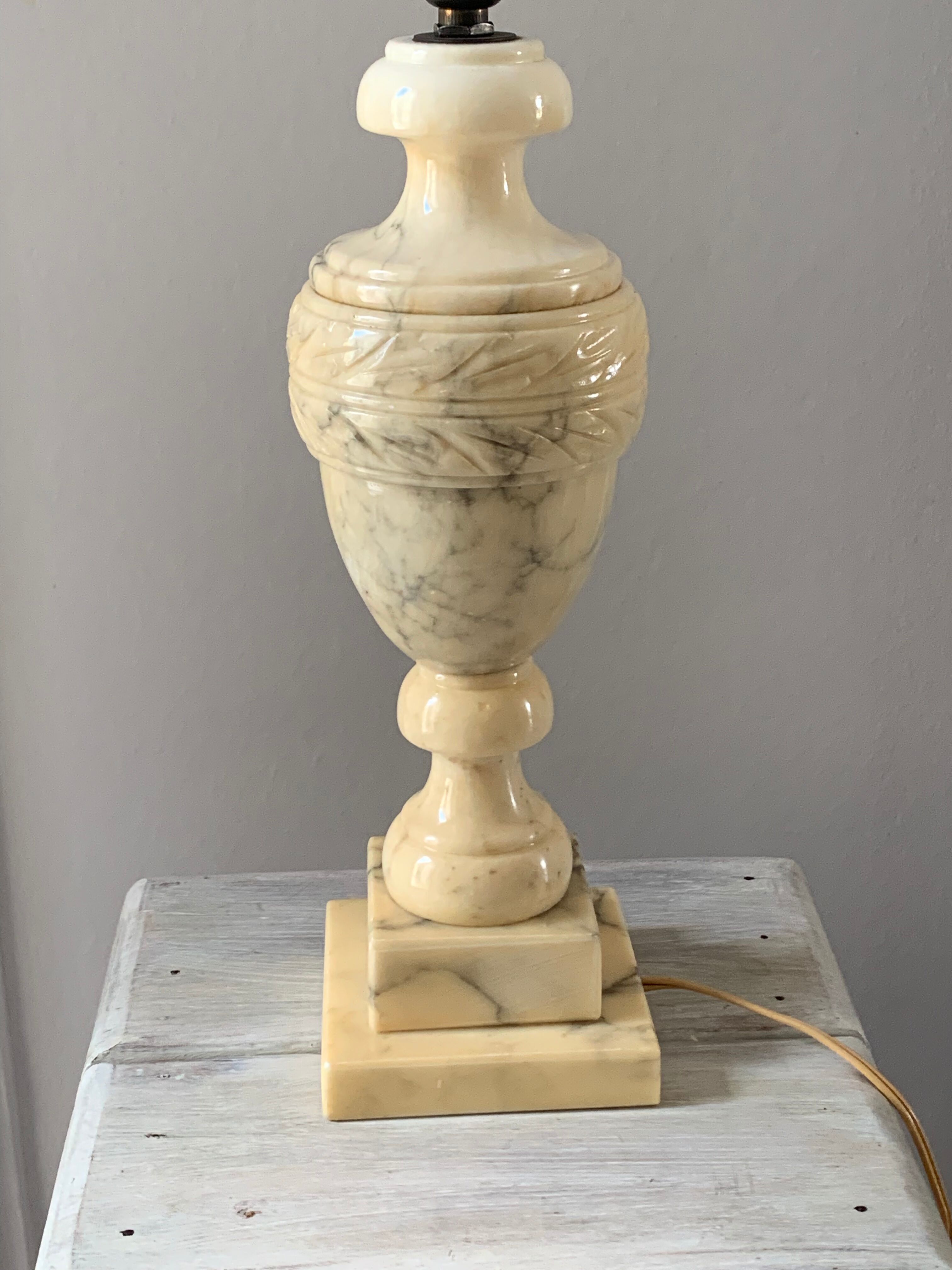 Vintage marble lamp foot