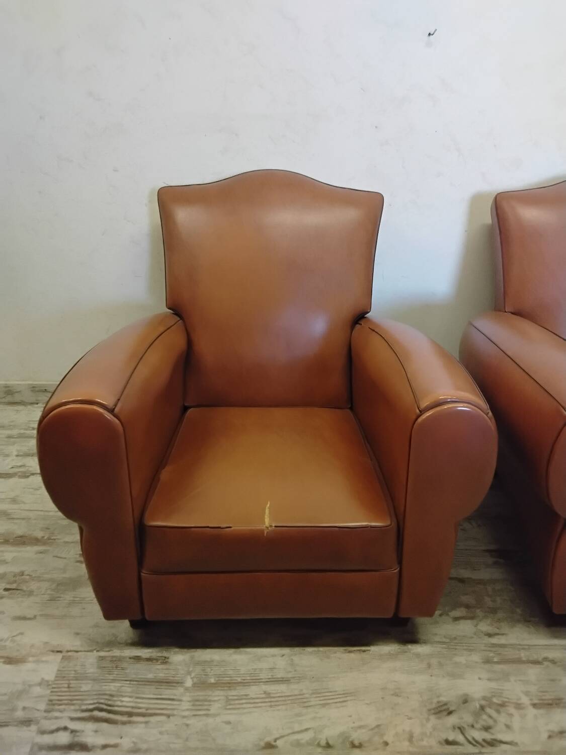 Pair of club armchairs