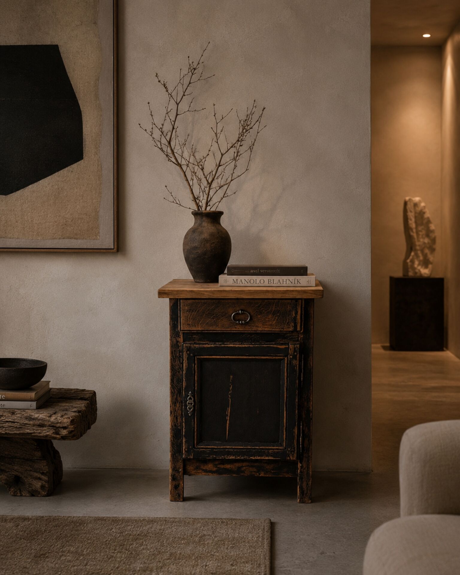 Meuble d'appoint rustique style campagne - Époque début XXÈME