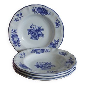 4 assiettes en faïence luneville vintage