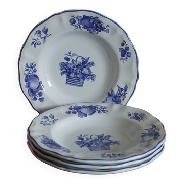 4 vintage Luneville earthenware plates