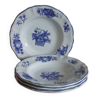 4 vintage Luneville earthenware plates
