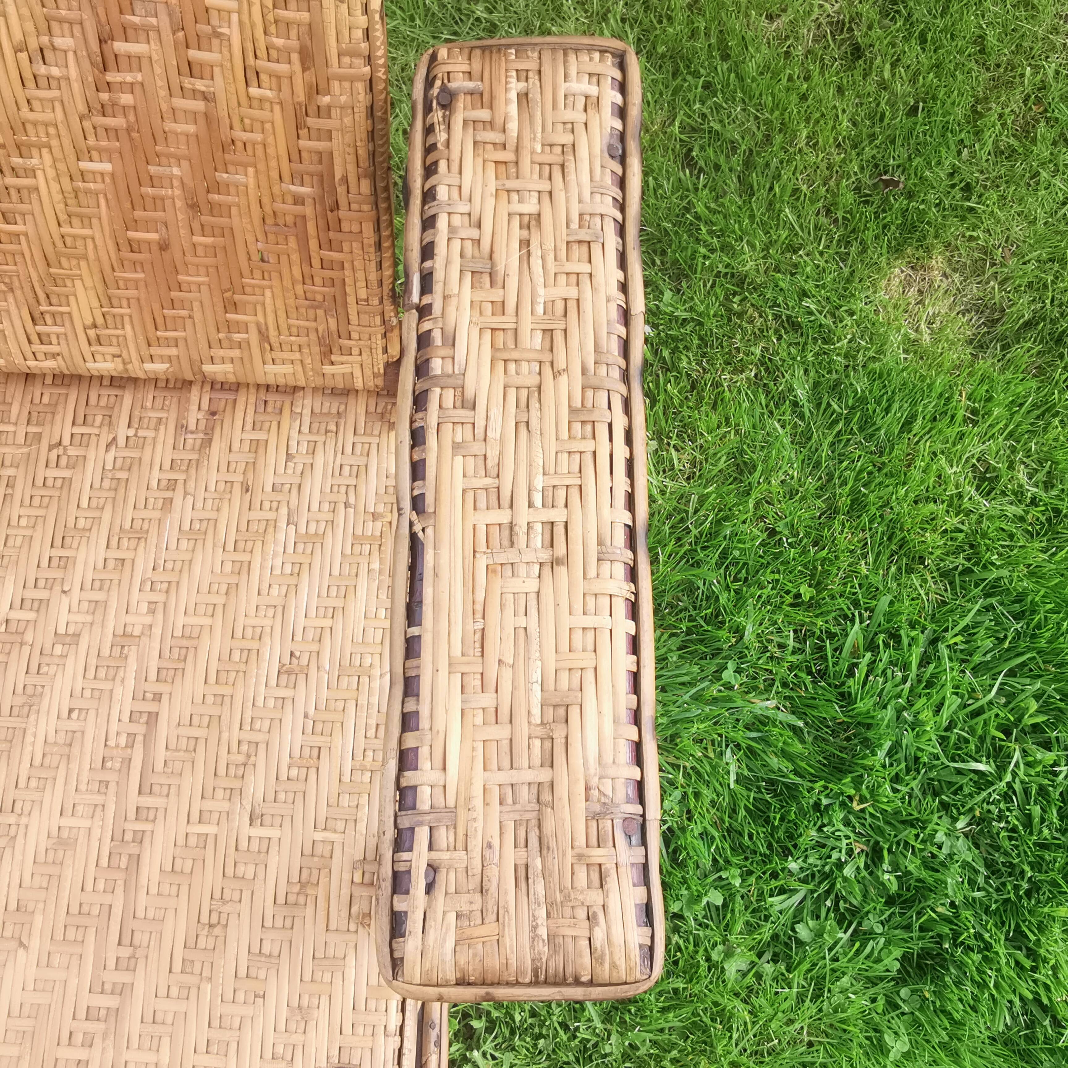 Chaise longue en rotin