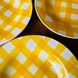 Set of 8 hollow plates Digoin yellow Scottish model 50-60s