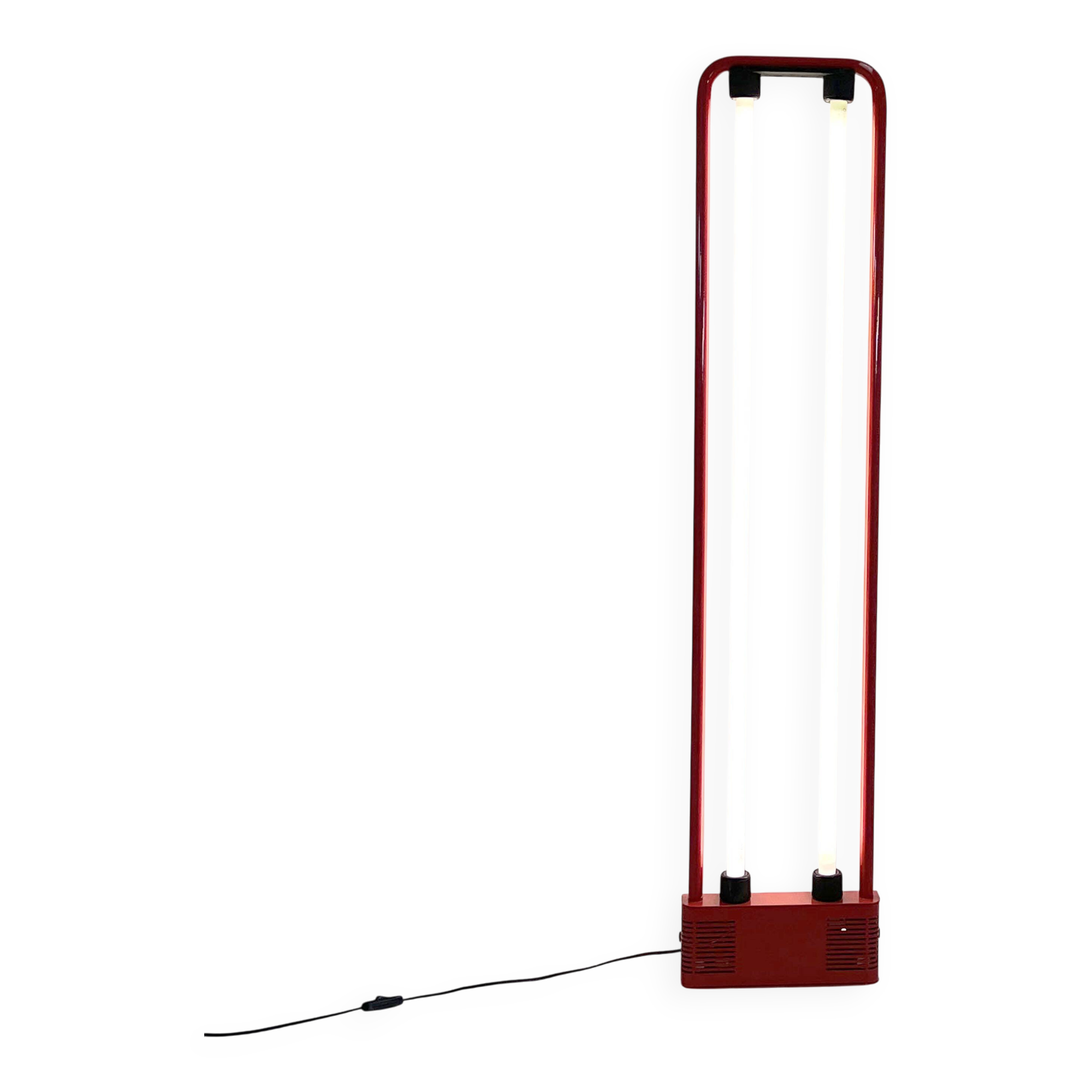 Lampadaire rouge par Gian N. Gigante pour Zerbetto, 1980